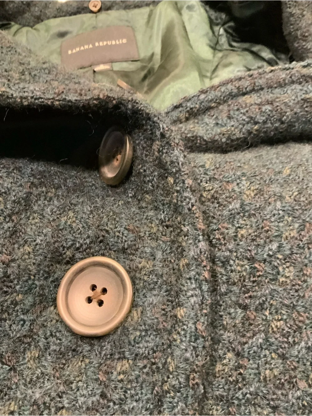 Banana Republic Dark Teal Shawl Collar Belted Trench Coat